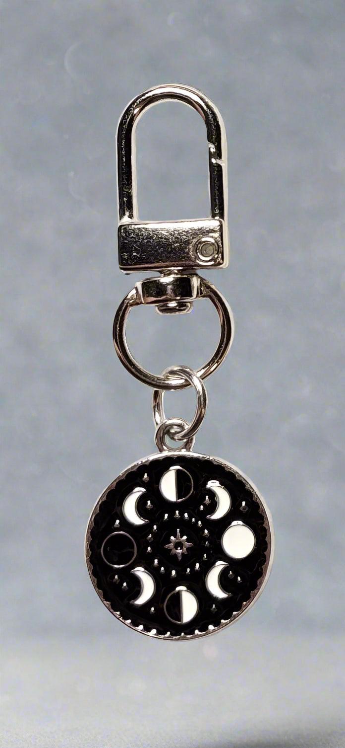 Moon Phase  Charm Keychain - Alloy