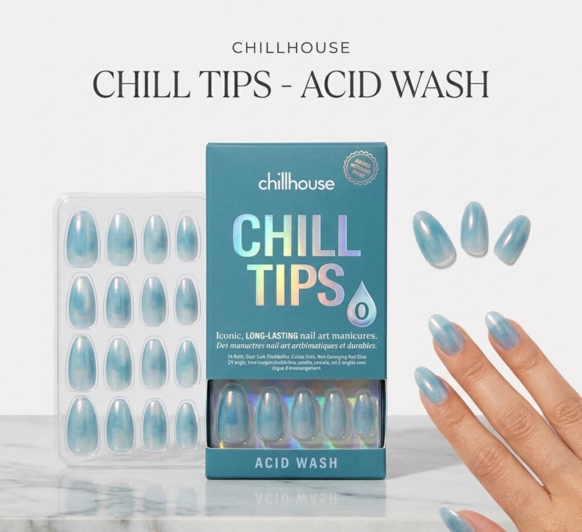 Press on Nails - Chillhouse - Chills Tips - in Acid Wash
