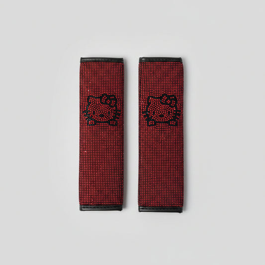Seat Belt Cover - Hello Kitty - Red Rhinestone