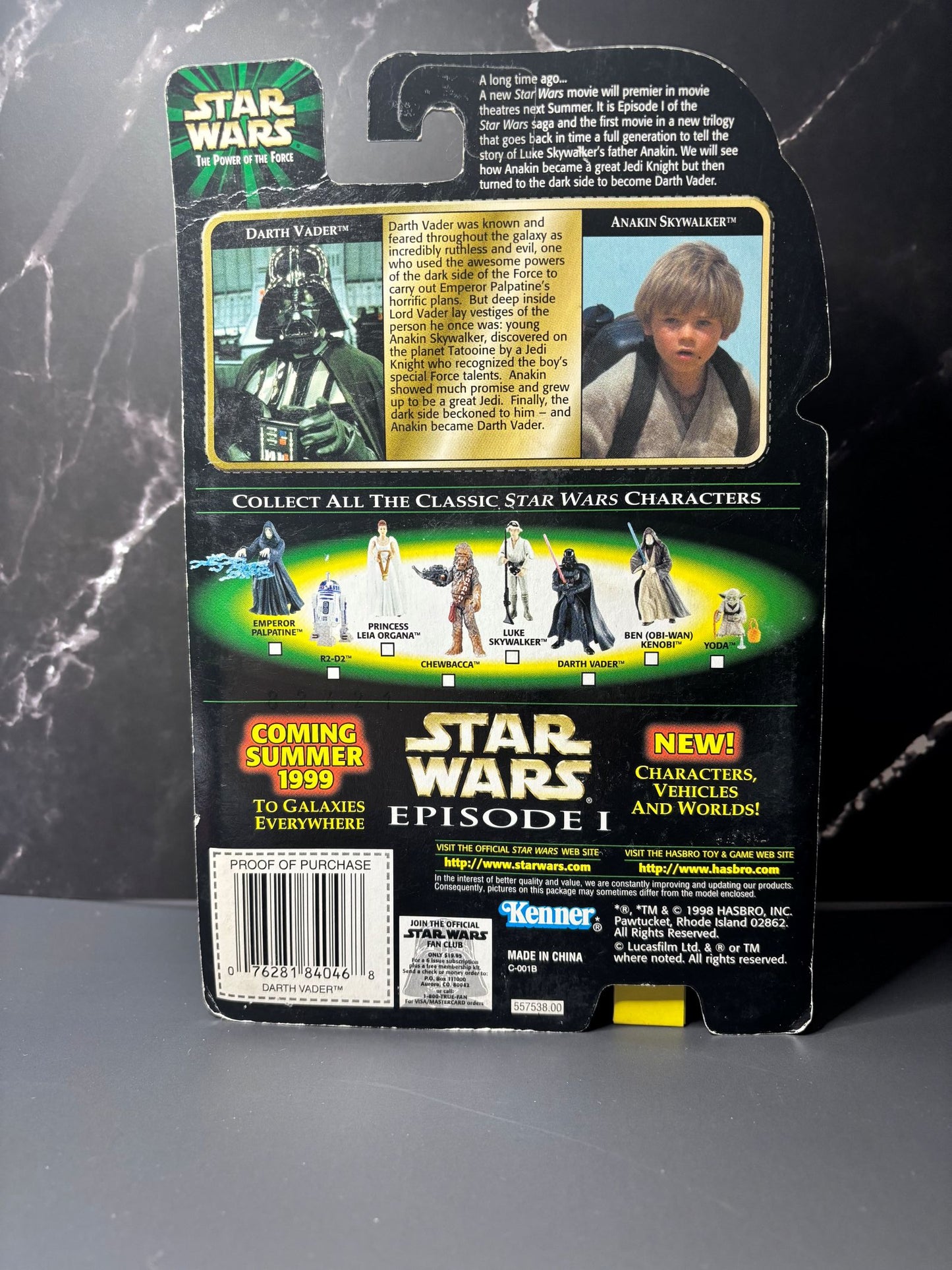 Star Wars The Power of the Force Darth Vader with Light Saber