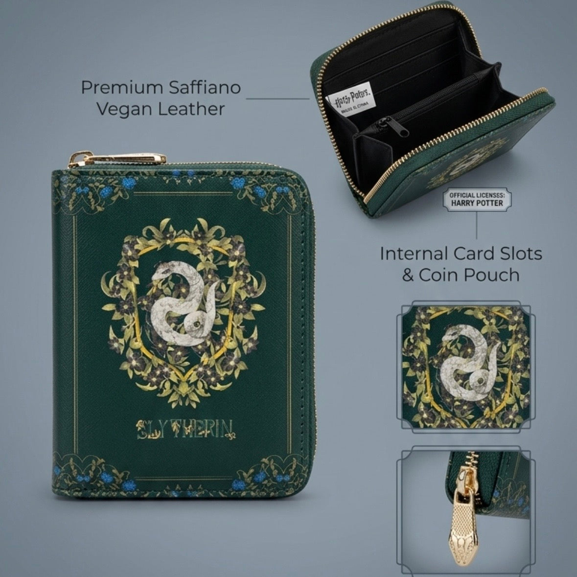 Wallet - Harry Potter - Slytherin - Card and Coin Pockets