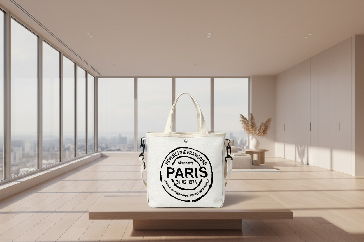 Paris Aéroport Tote - White