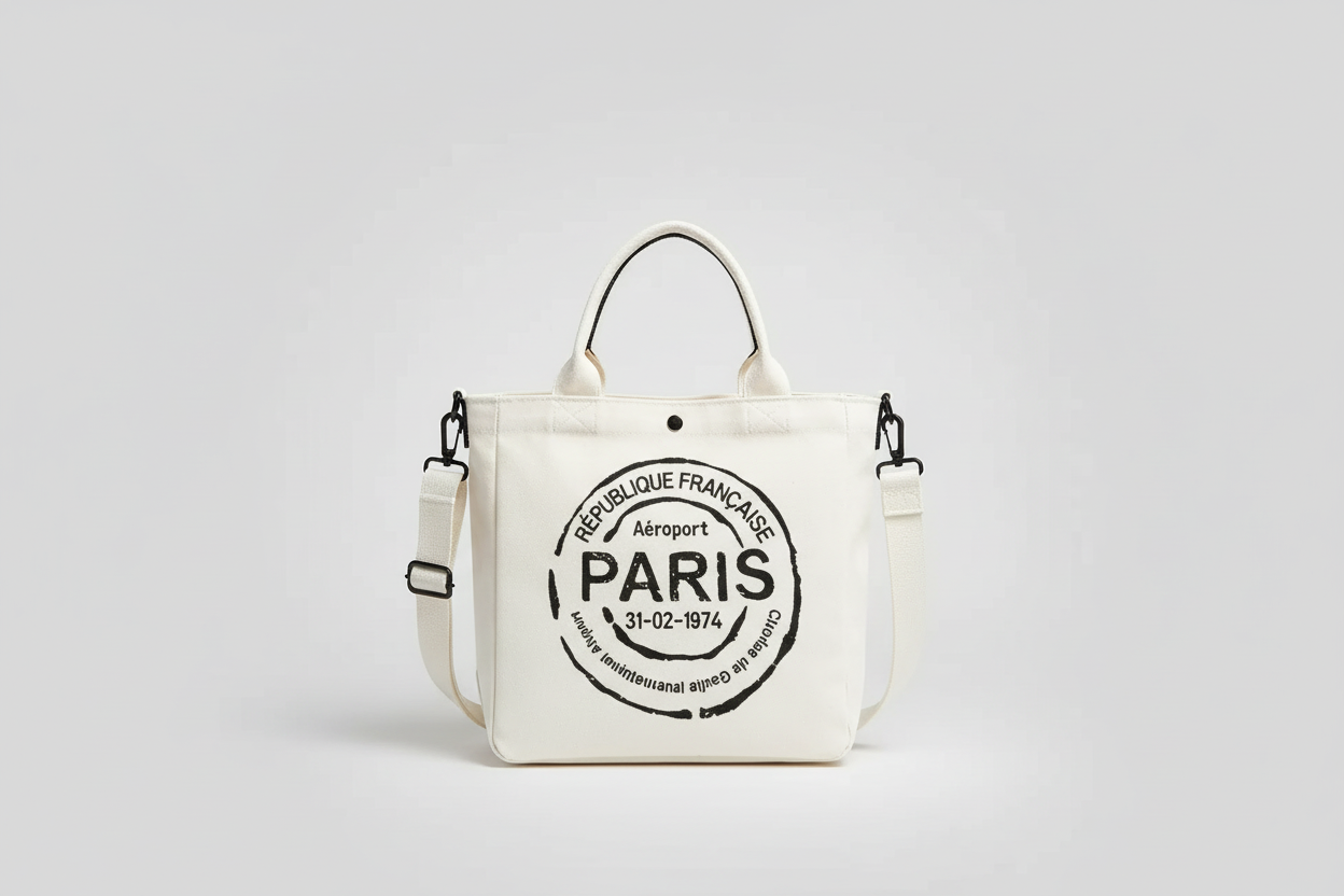 Paris Aéroport Tote - White