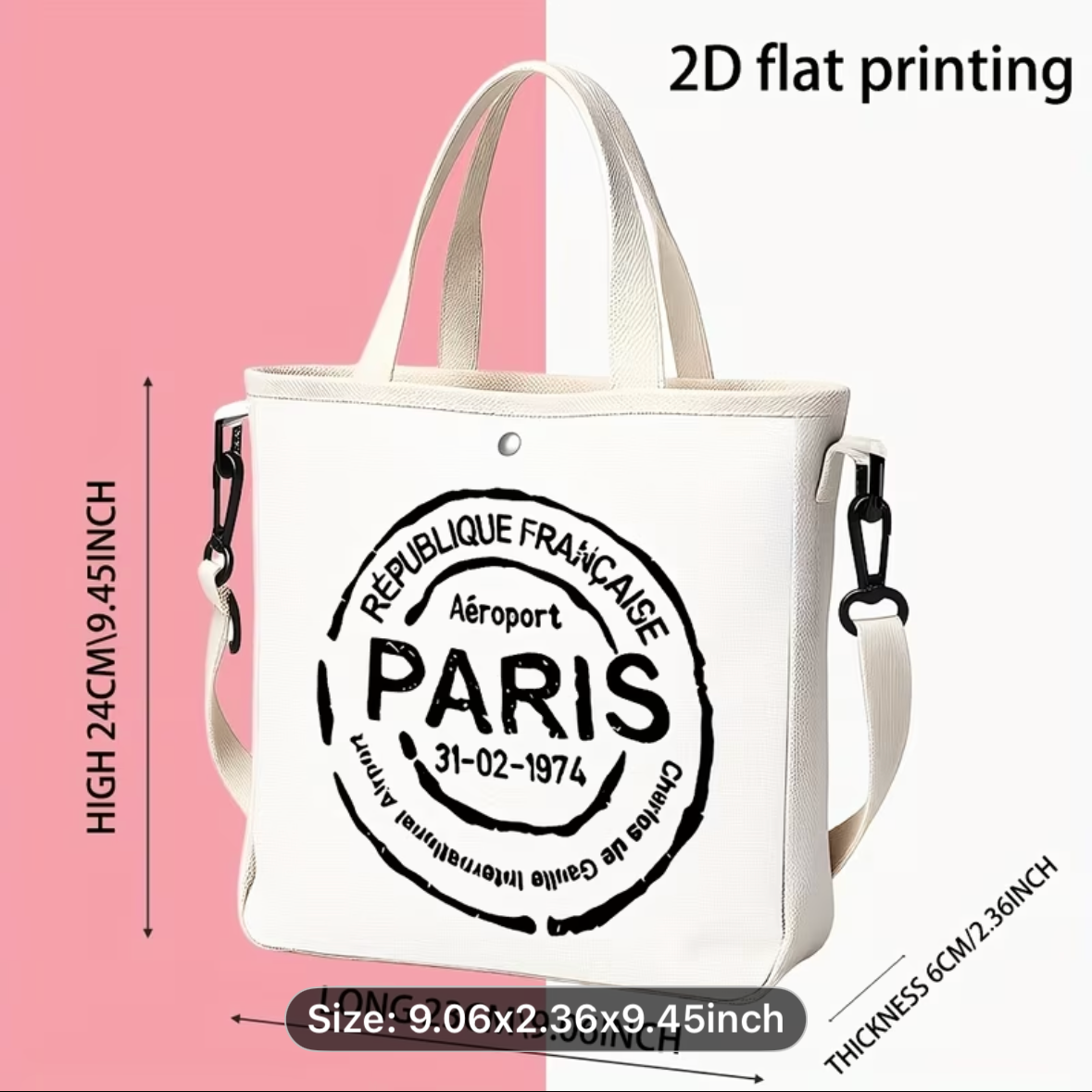 Paris Aéroport Tote - White