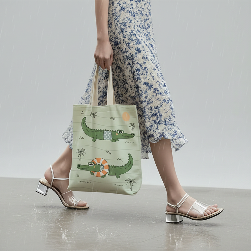 Crocodile Pattern Canvas Bag