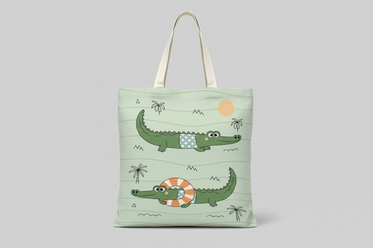 Crocodile Pattern Canvas Bag
