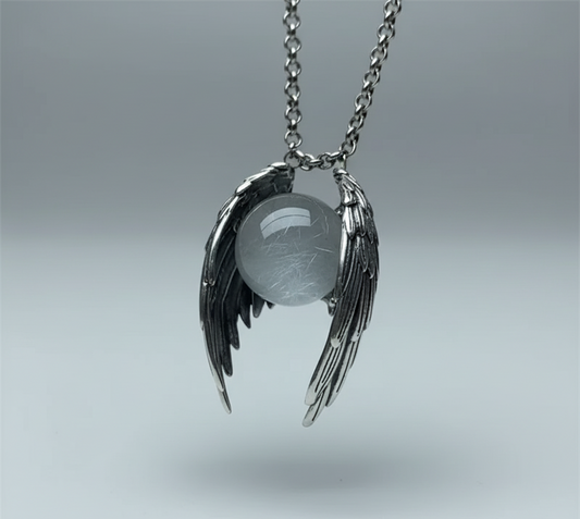 Silvery Guardian Angel - Pendant Necklace