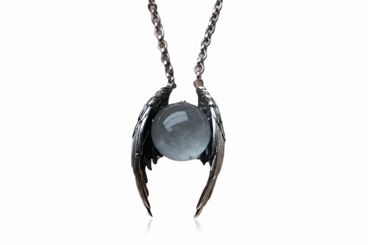 Silvery Guardian Angel - Pendant Necklace