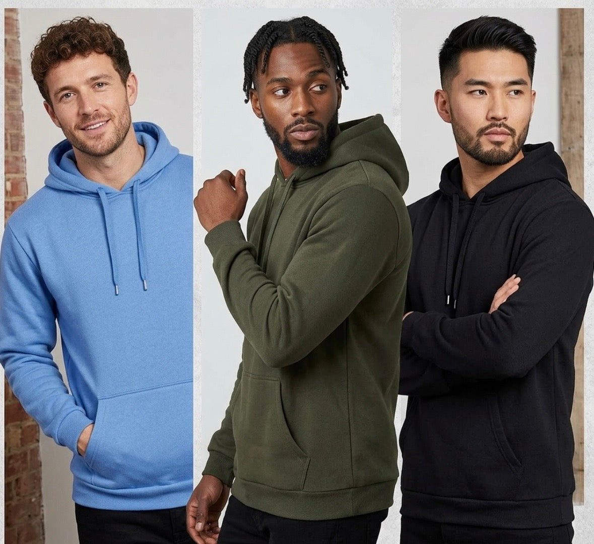 RE Real Essentials - Men's Fleece Pullover Hoodie - Large