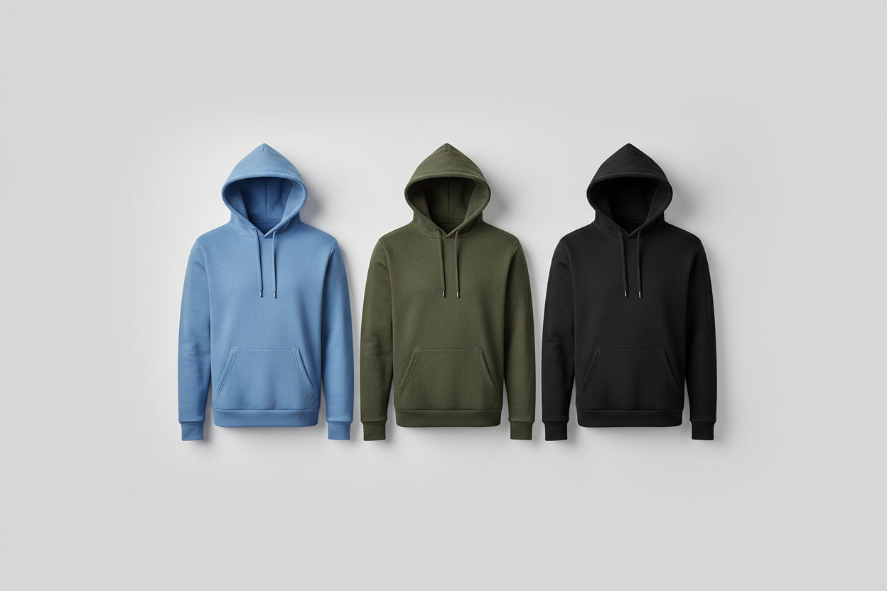 RE Real Essentials - Men's Fleece Pullover Hoodie - Large