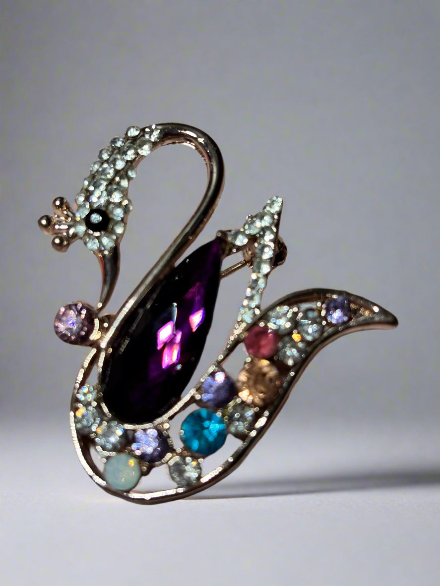 Brooch - Colorful Swan
