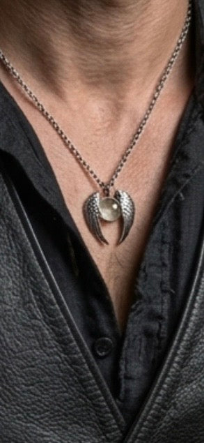 Silvery Guardian Angel - Pendant Necklace