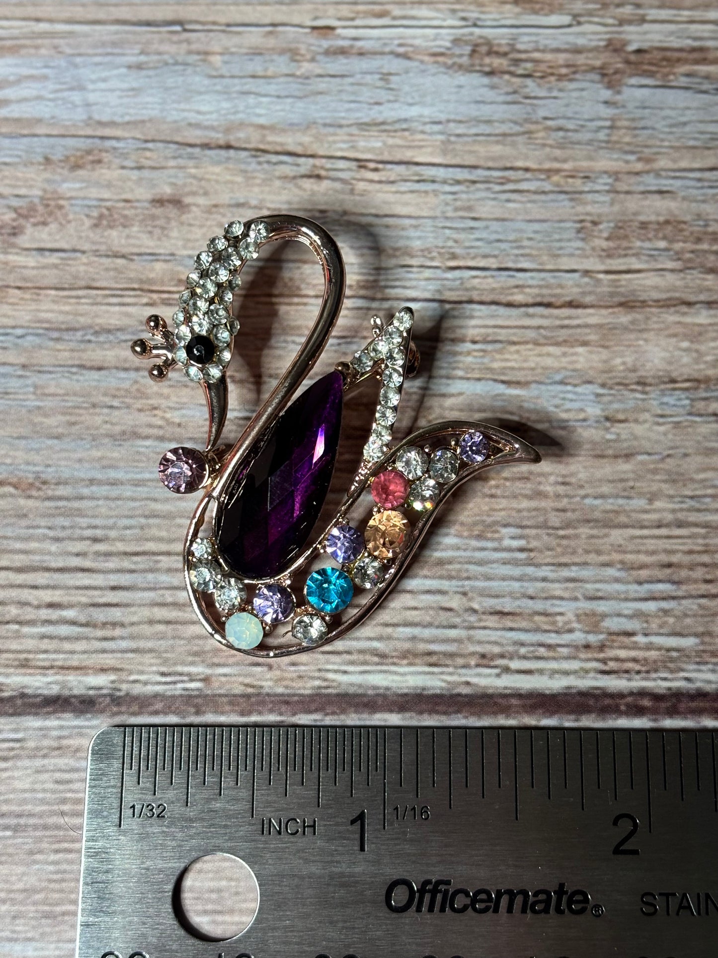 Brooch - Colorful Swan