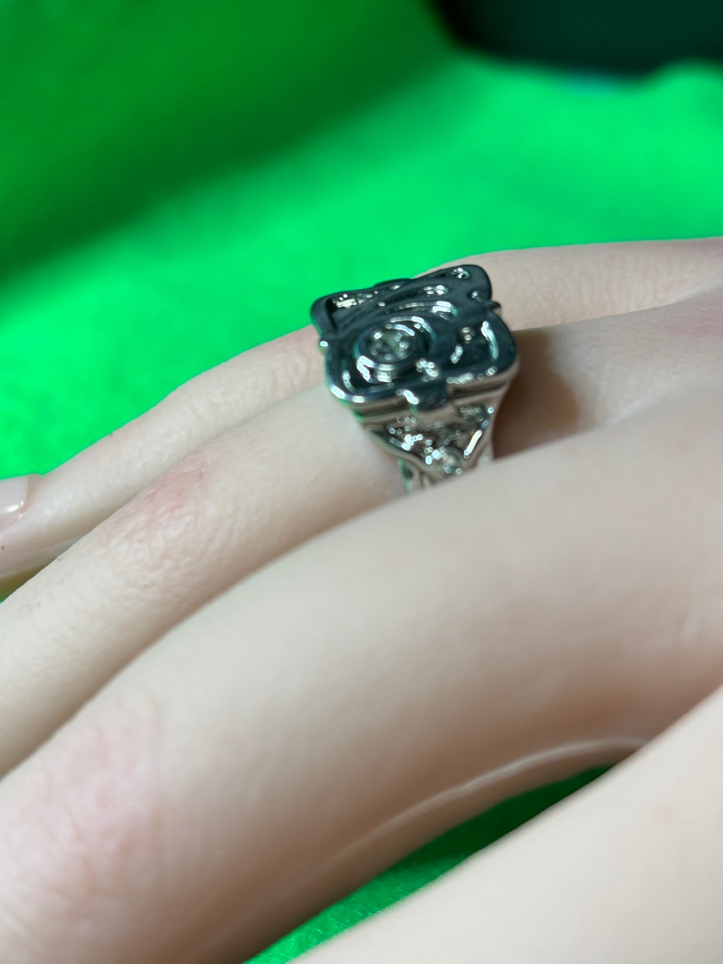 Ring - Size 8 - Silvertone Poison Ring