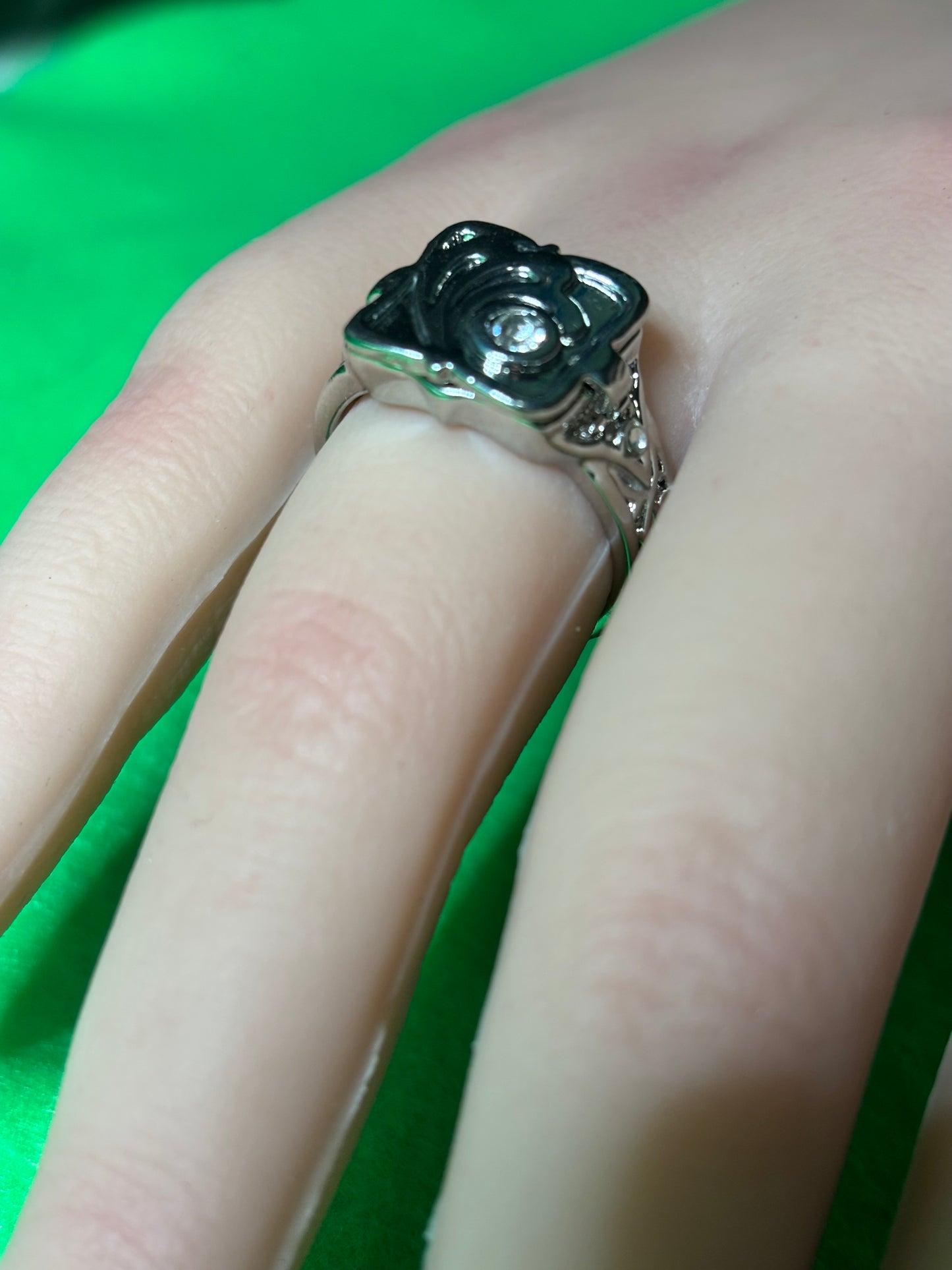 Ring - Size 8 - Silvertone Poison Ring