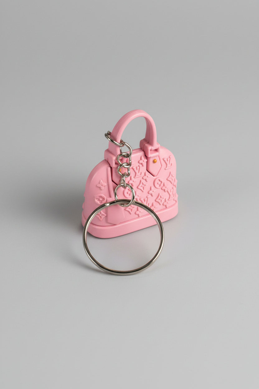 Keychain - Miniature LV Pink Purse Charm