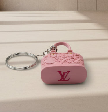 Keychain - Miniature LV Pink Purse Charm