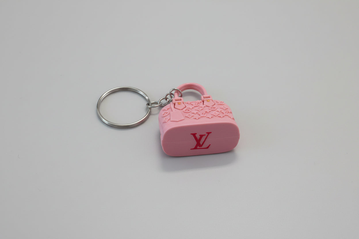 Keychain - Miniature LV Pink Purse Charm