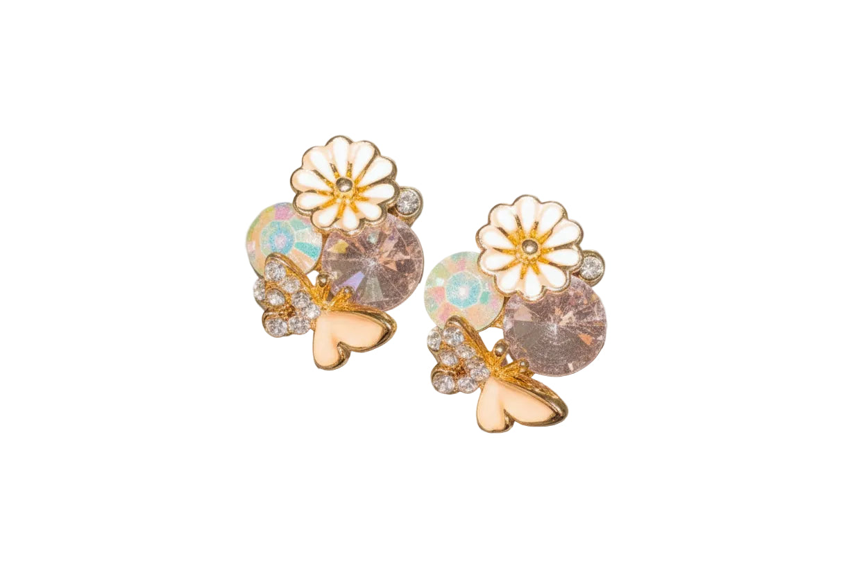 Earrings - Betsey Johnson - Gold Cluster Stud