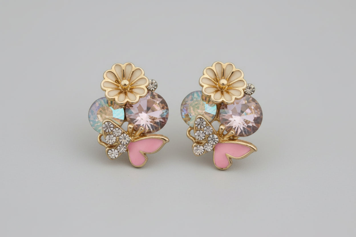 Earrings - Betsey Johnson - Gold Cluster Stud