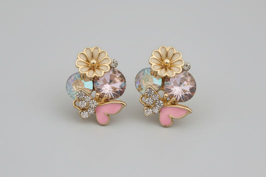 Earrings - Betsey Johnson - Gold Cluster Stud