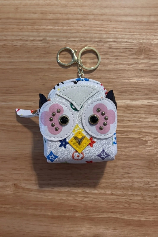 Mini Bag - Keychain - Designer Owl - Coin Backpack - Purse Charm