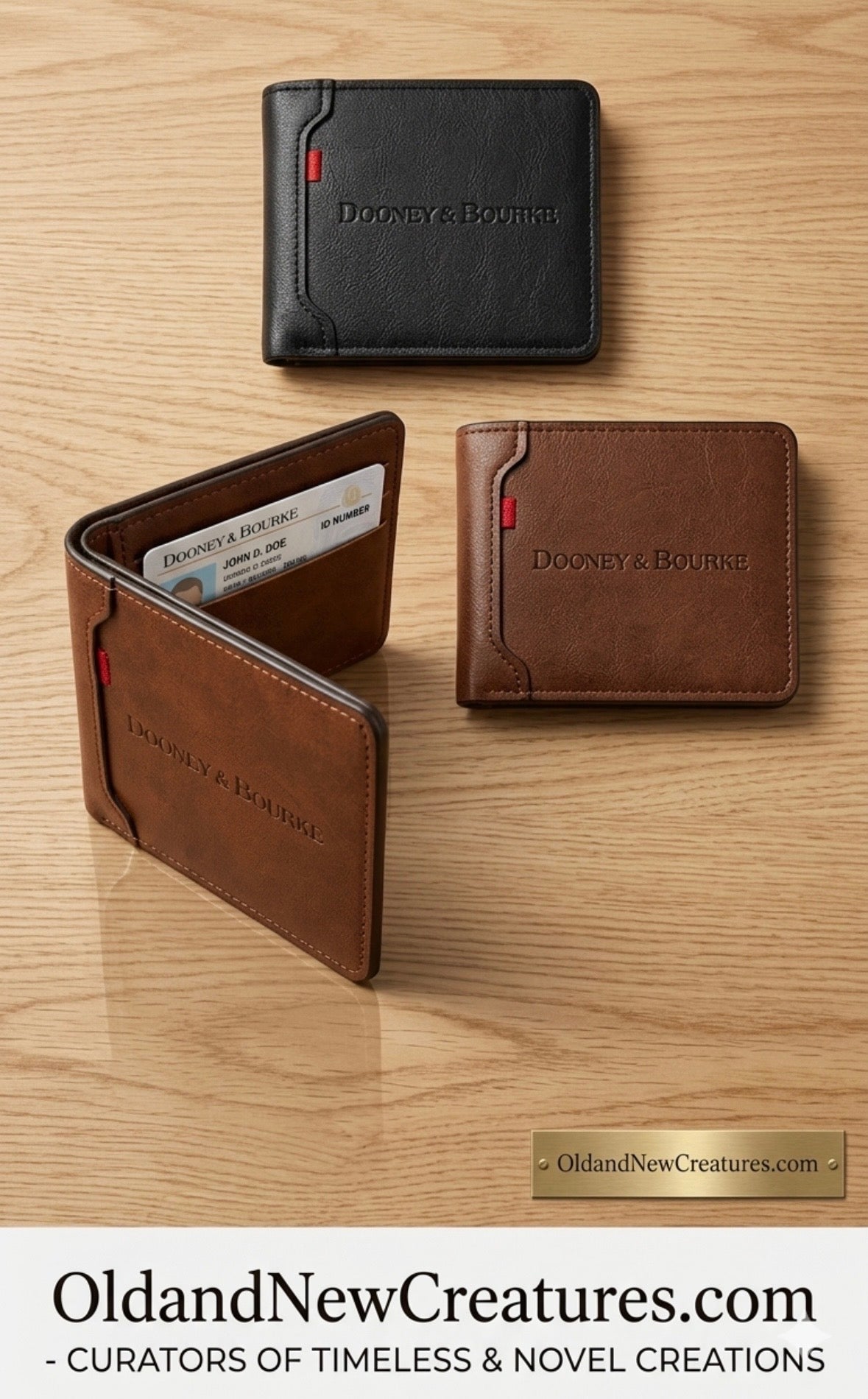 Wallet - Classic Billfold with Dooney & Bourke Embossed Logo - Black or Brown