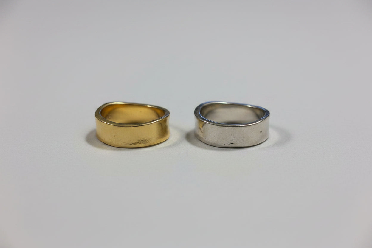 Ring - Gold Tone - Wide Band - Size 8