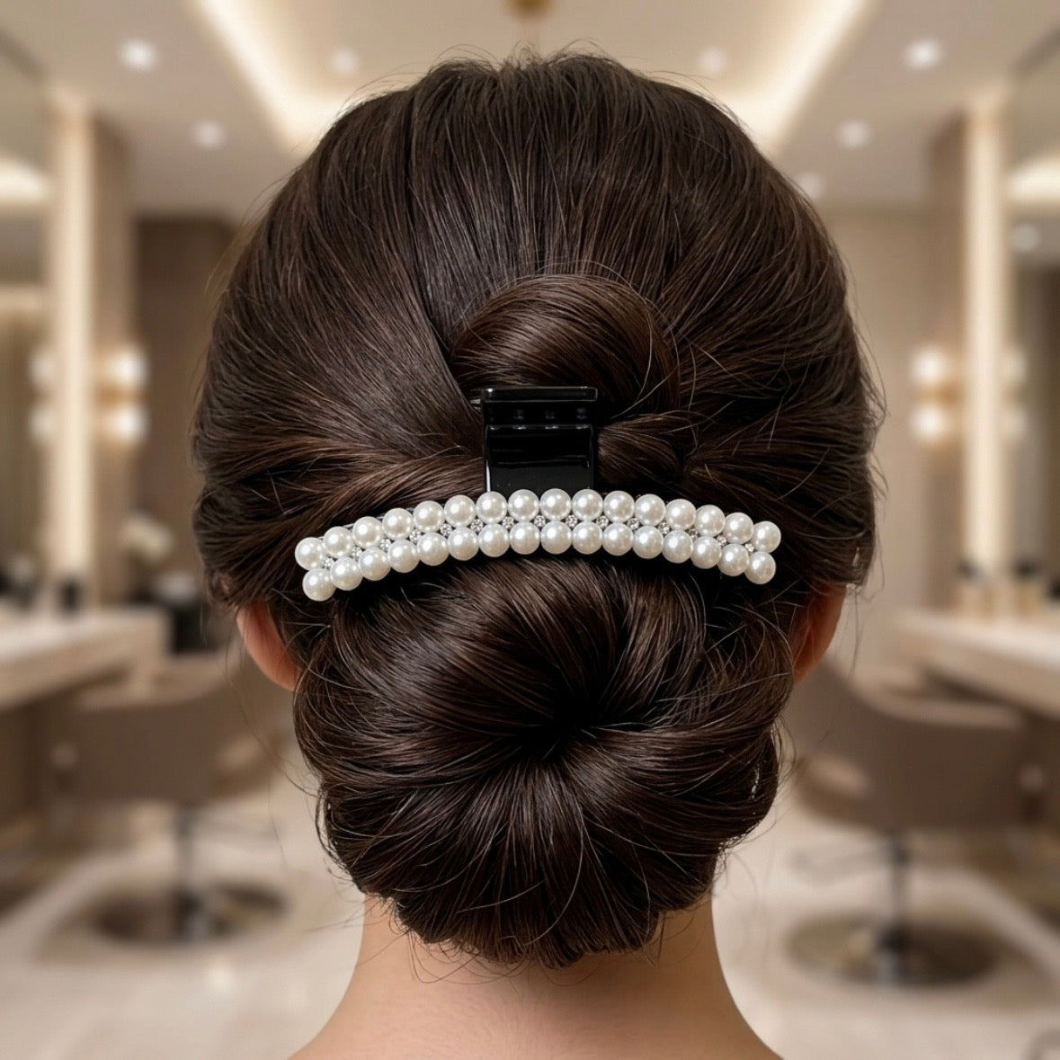 Hair Claws - Medium Size - Faux Pearl - in Classic Black or Soft Mauve