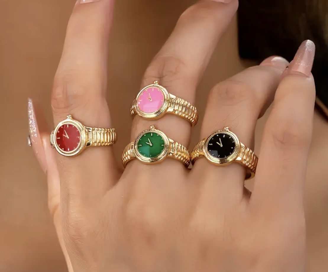 Ring - Size 6.5 - Fashion Faux Watch Face Style