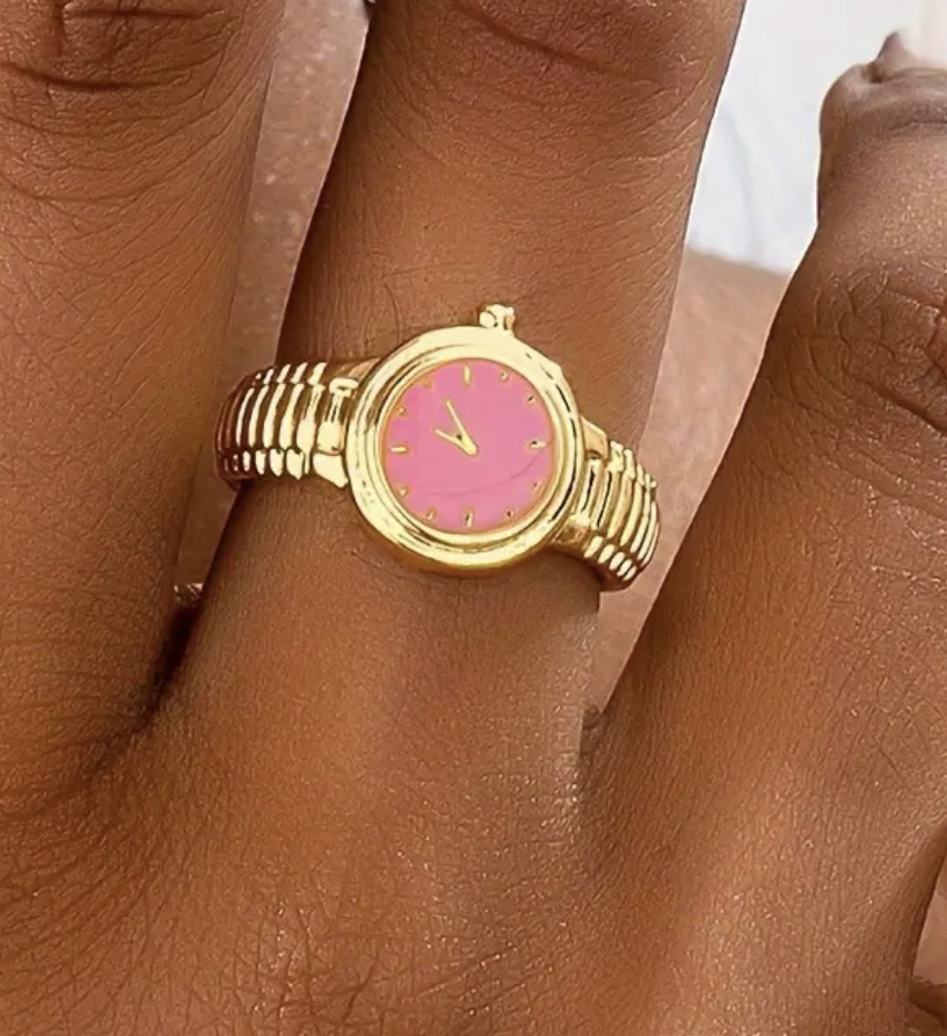 Ring - Size 6.5 - Fashion Faux Watch Face Style