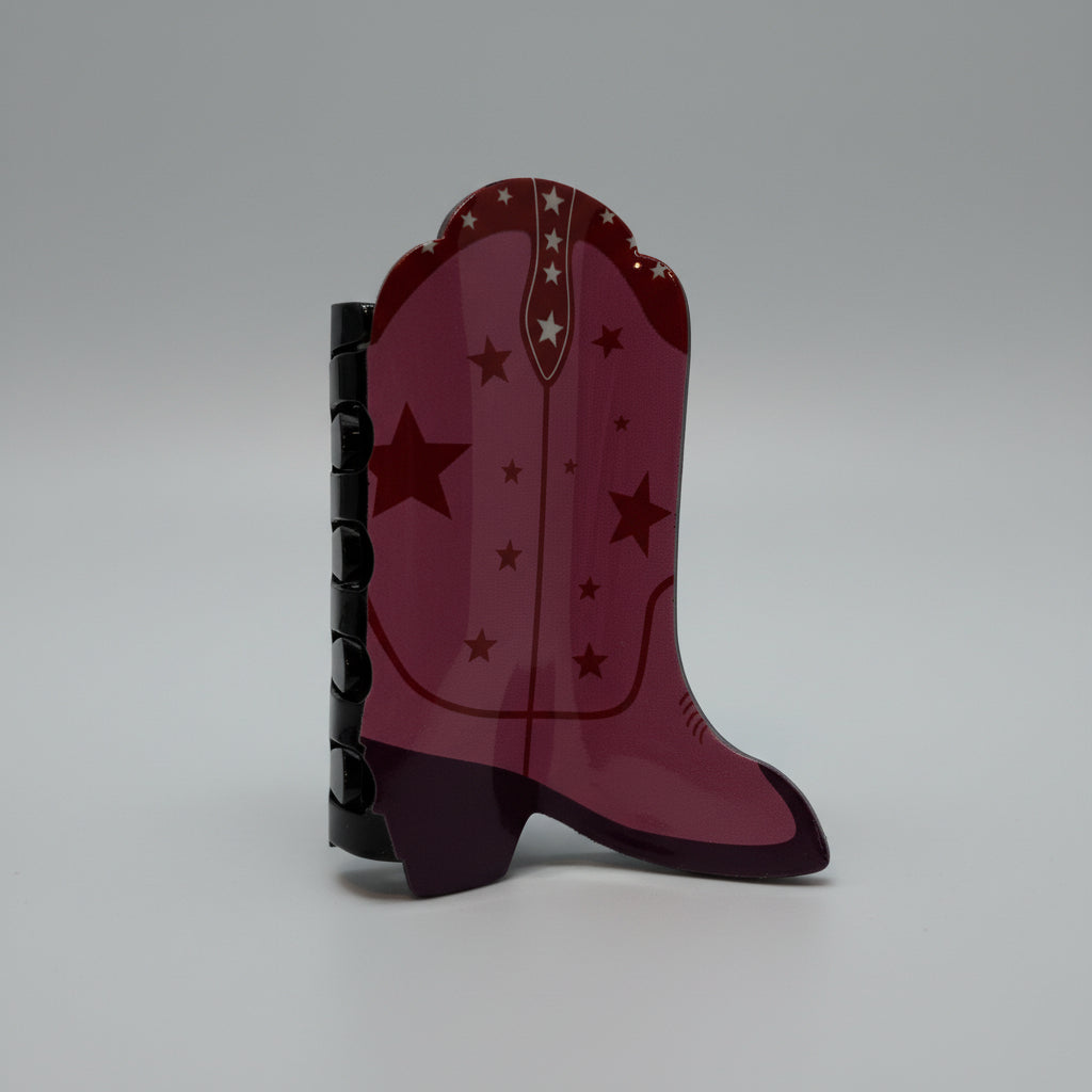 Hair Claws - A Pink - Cowboy Boot