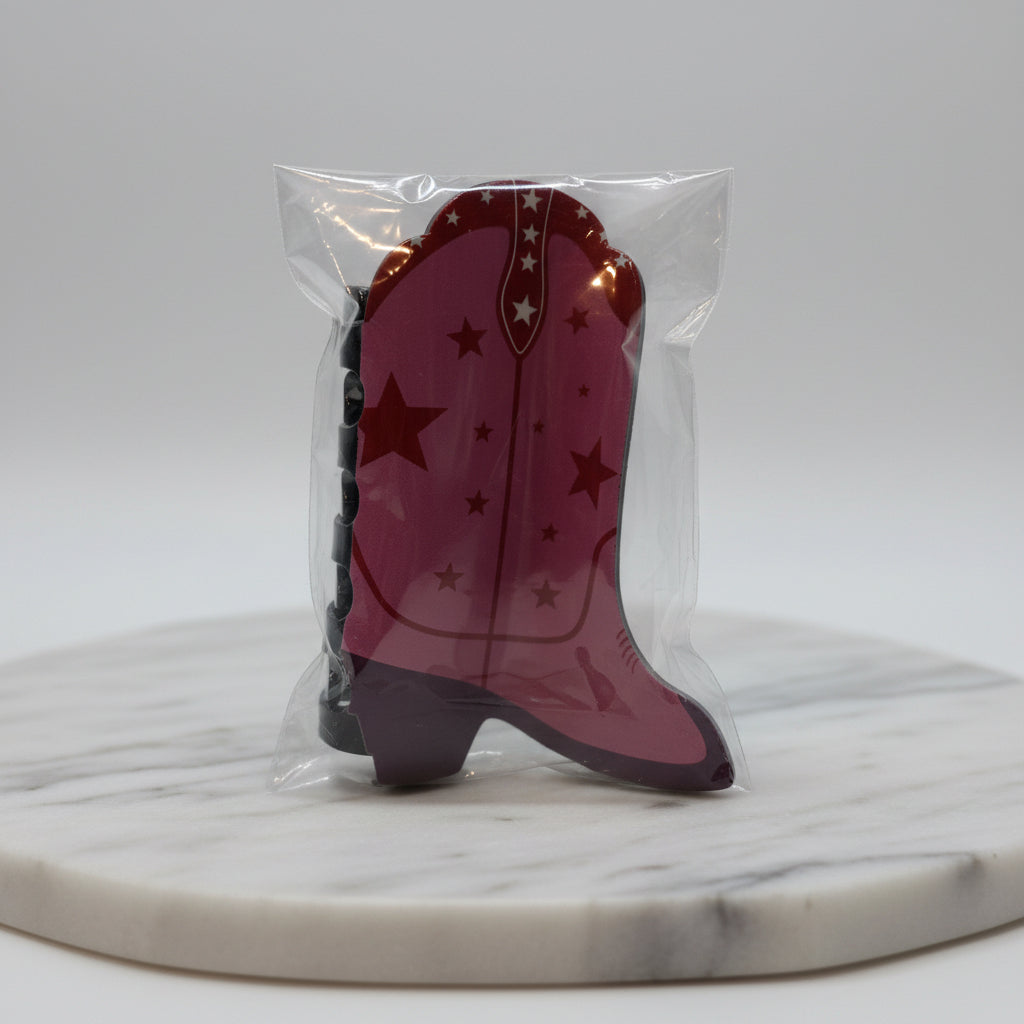 Hair Claws - A Pink - Cowboy Boot