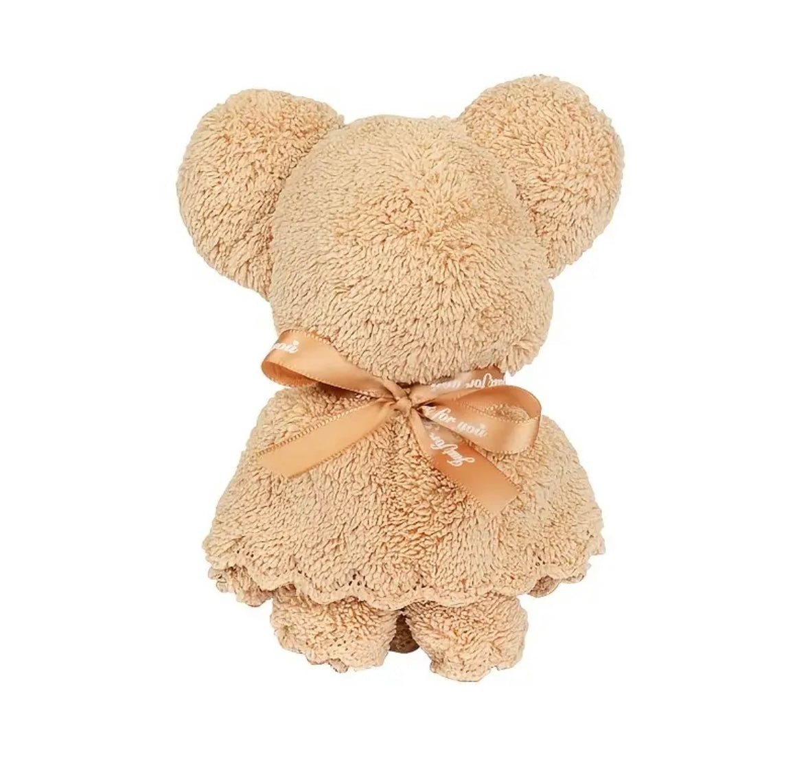 Teddy Bear Towels with Just For You Ribbon