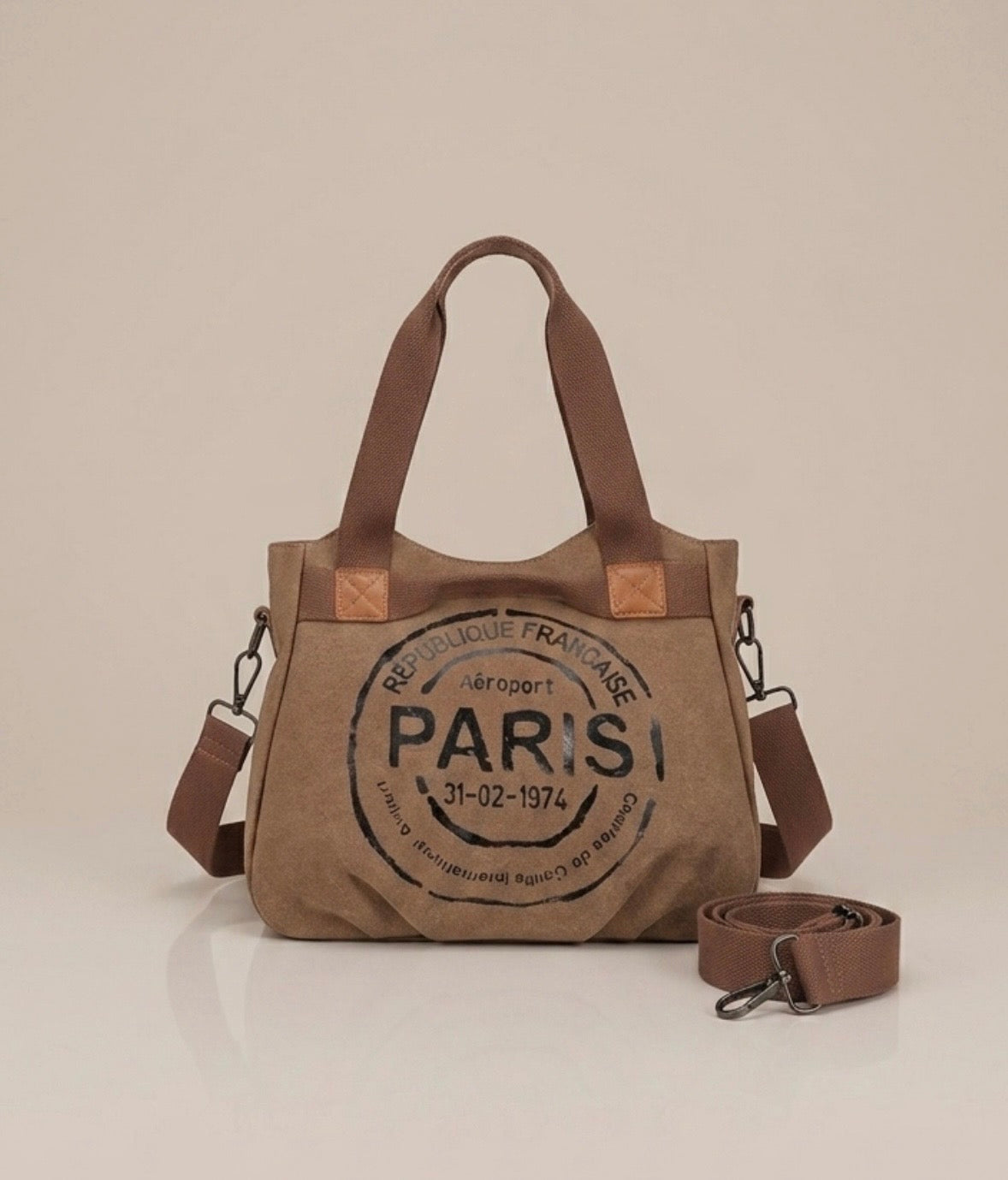 Vintage Style Aeroport Paris Canvas - Handbag/Tote Bag