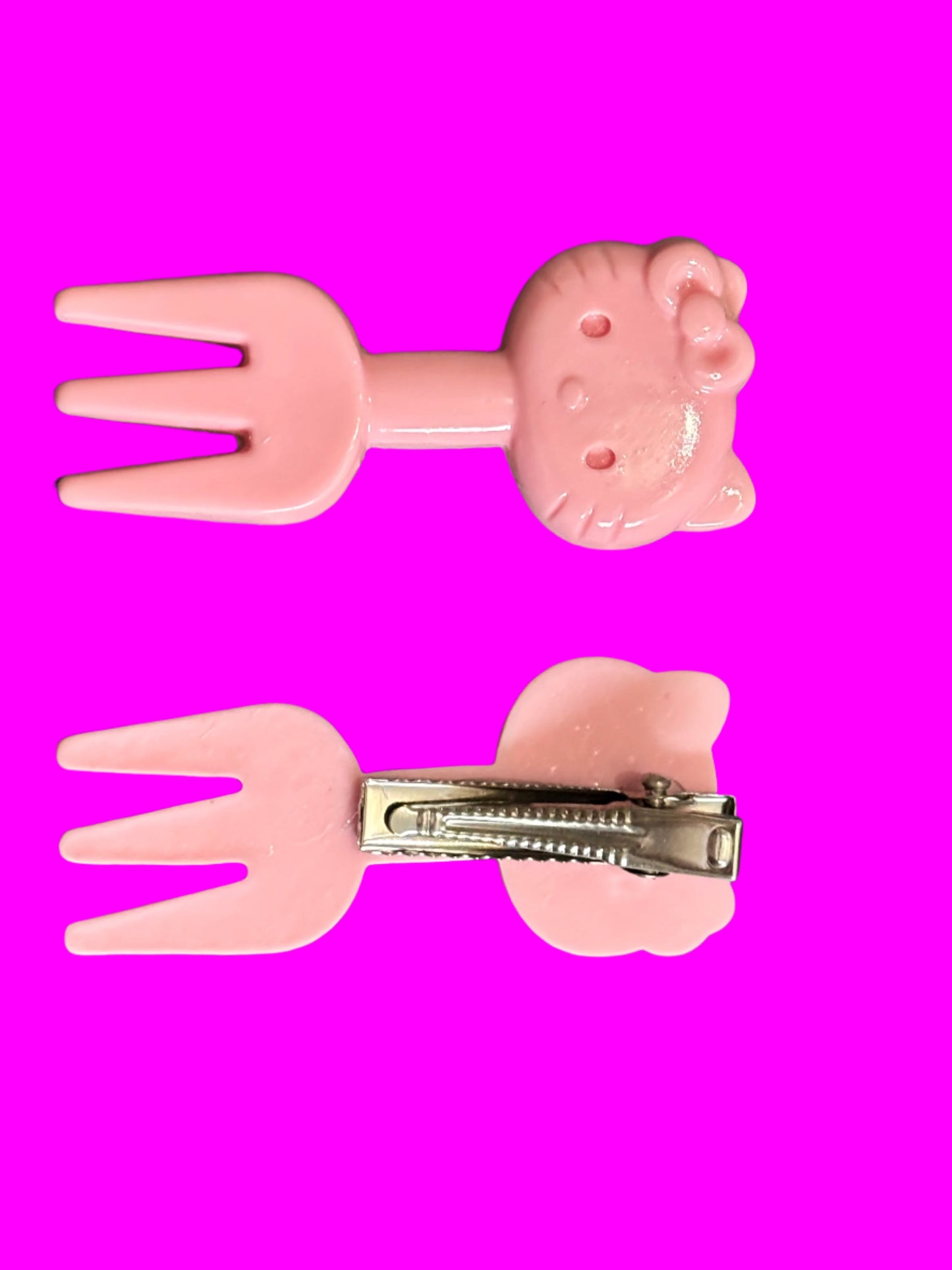 Hair Clips - Set of 2 Hello Kitty Food Fruit Cocktail Fork