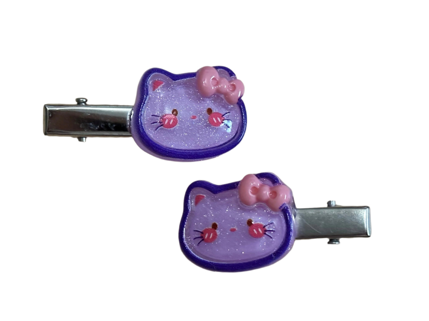 Hair Clips - Set of 2 Hello Kitty Purple