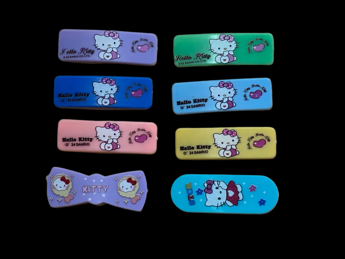 Hair Clips - Set of 8 Hello Kitty