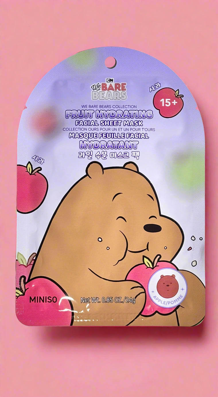 We Bare Bears - Fruit Hydrating Facial Mask - Cherry - Apple