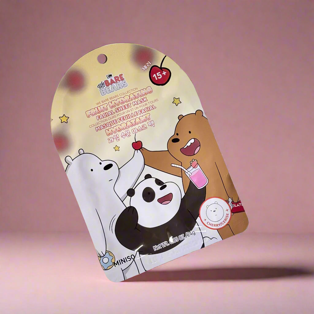 We Bare Bears - Fruit Hydrating Facial Mask - Cherry - Apple