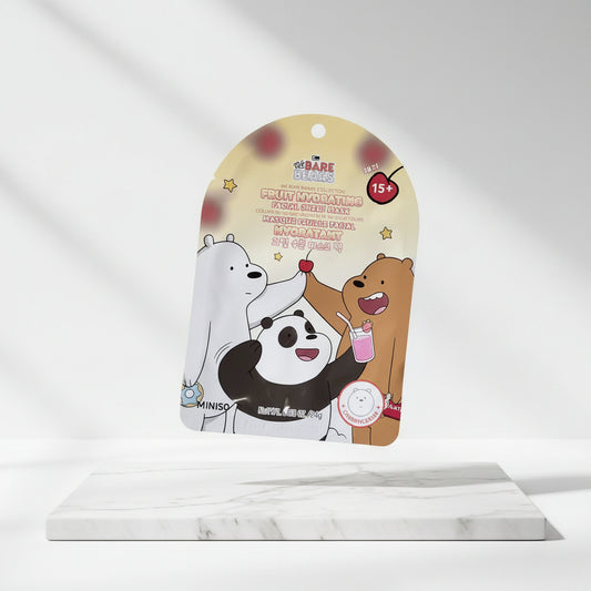 We Bare Bears - Miniso - Fruit Hydrating Facial Mask - Cherry - Apple