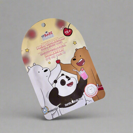 We Bare Bears - Fruit Hydrating Facial Mask - Cherry - Apple