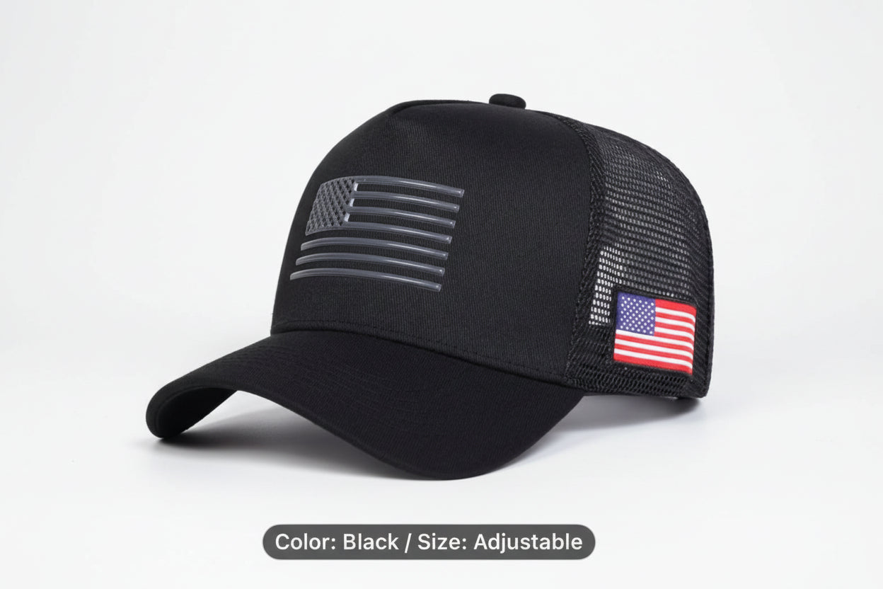 Baseball Cap - American Flag Mesh - Adjustable