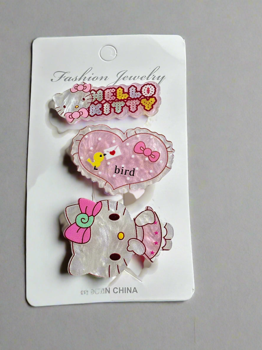 Hair Clips - Set of 3 Hello Kitty Trio Set