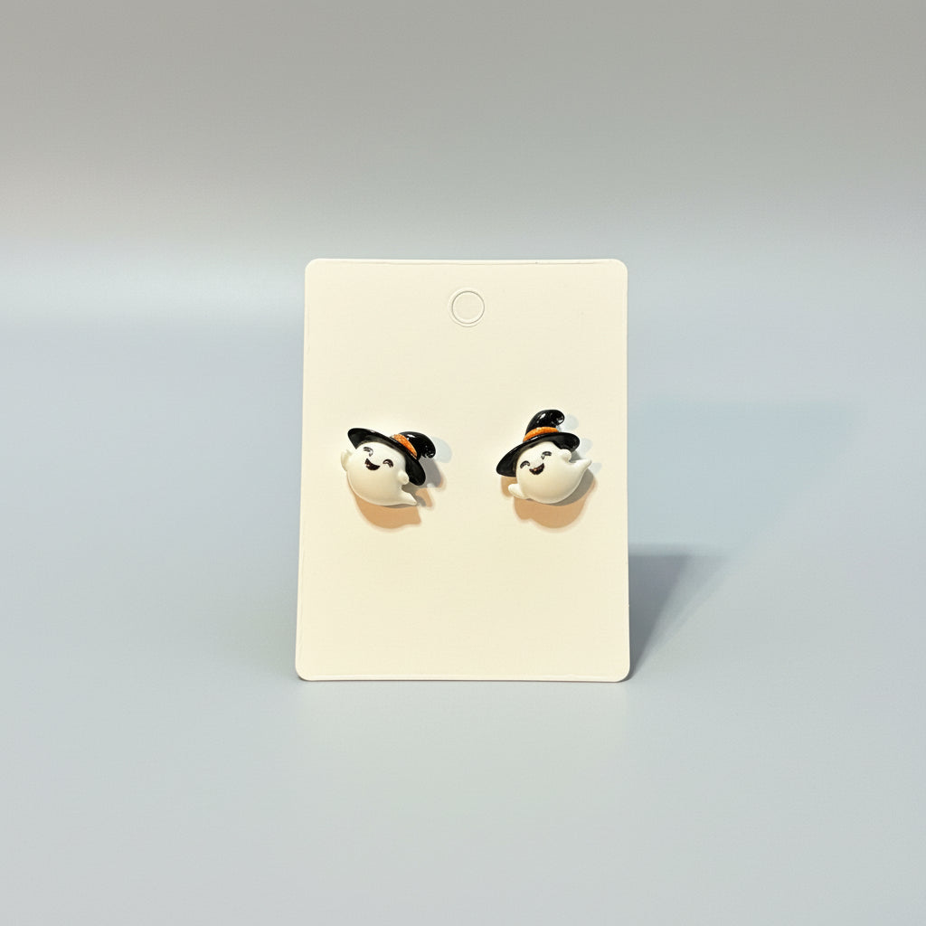 Earrings - Spooky - Cute - Ghost - Witch - Studded - Handmade