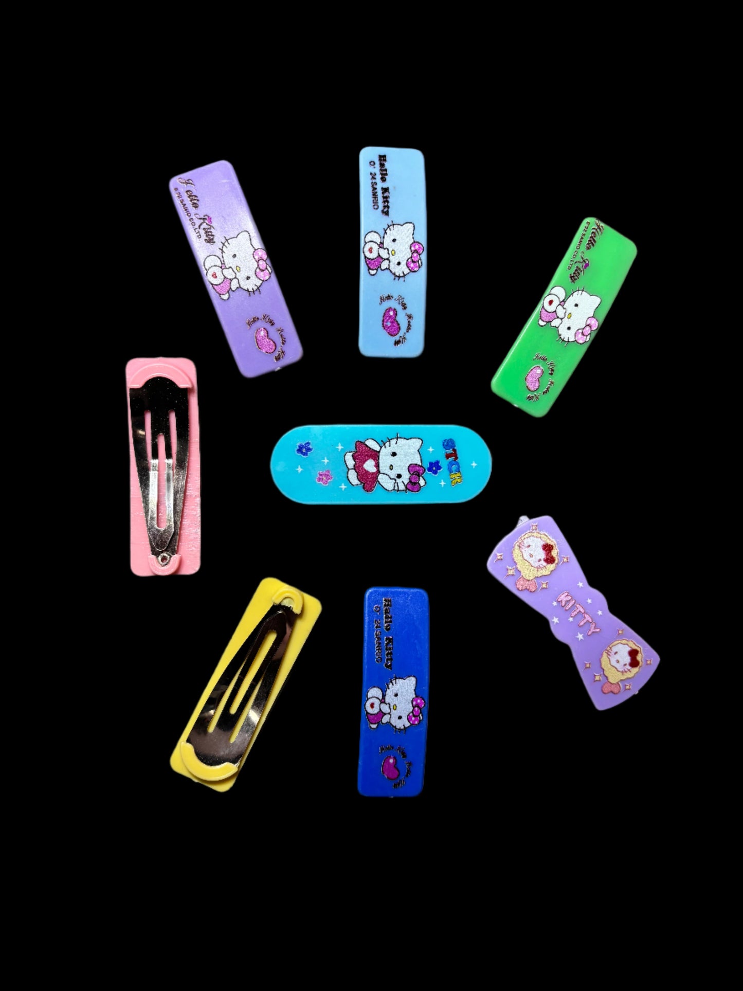Hair Clips - Set of 8 Hello Kitty