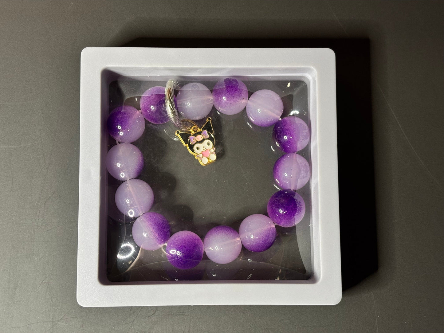 Bracelet - Sanrio Purple Beaded Kuromi Charm