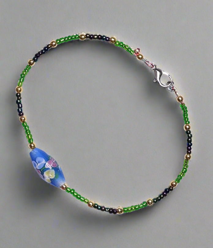 Handmade Forest Meadow Beaded Bracelet