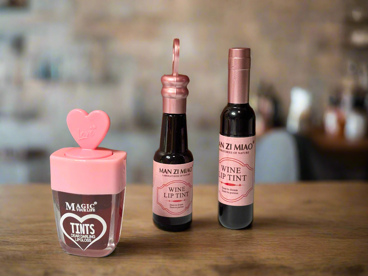 Lip Tint - Set of 3 - Dear Darling Lip Gloss and Wine Blush Pink