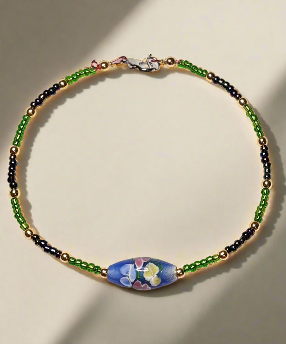 Handmade Forest Meadow Beaded Bracelet
